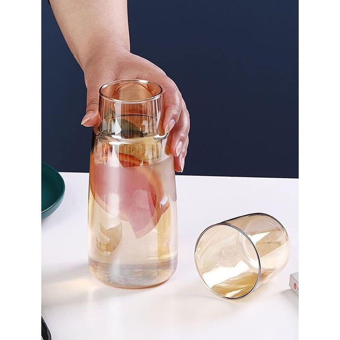 Glass Nightstand Carafe Set with Beaker, Pitcher, and Cup