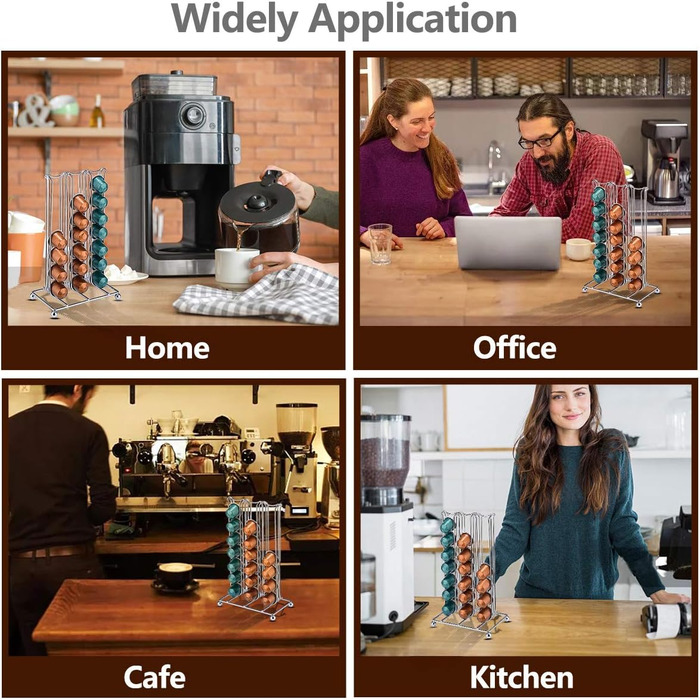 Тримач для капсул Nespresso Original MOLEDA, 42 капсули, органайзер для кави, срібний