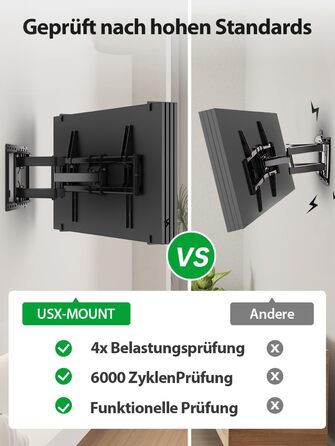 Кріплення для телевізора USX-MOUNT, поворотне та нахильне, для LED, LCD, Plasma (47-84 дюймів), VESA 600x400 мм, подвійний подовжуваний кріплення, до 60 кг