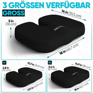 Крісло-подушка FORTEM з Memory Foam: для офісу, геймінгу, авто. Зручне, з антиковзким покриттям, чорний велюр, великий розмір