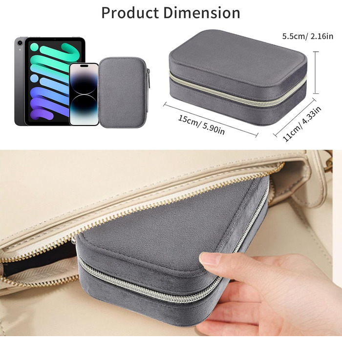 Скринька для прикрас Firelex: компактний органайзер для зберігання ювелірних виробів, сірий колір