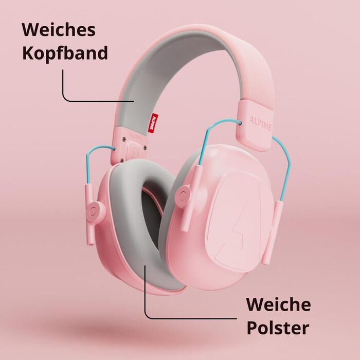 Дитячі навушники шумозахисту Alpine Muffy – комфортний захист вух для дітей до 16 років, рожеві