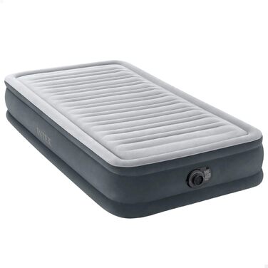 Надувний матрац Intex 67766 Dura-Beam Comfort Plush, односпальний, з вбудованим електронасосом, PVC, 99x191x33 см, багатокольоровий