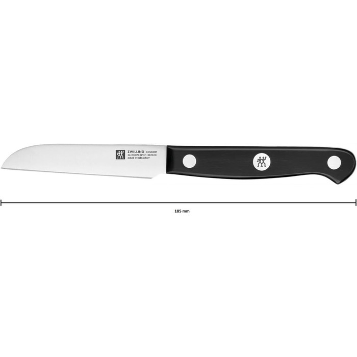 Ніж для овочів ZWILLING Gourmet, 8 см, нержавіюча сталь, ергономічна пластикова ручка, чорний, вироблено в Німеччині