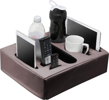 Sofa-Buddy Practical Couch Cup Holder, Couch Coaster, Sofa Cup Holder. The perfect couch accessory (Square-big-leather-brown)