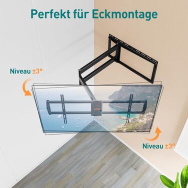 Кронштейн для телевізора ELIVED з подовженим плечем 102.7 см для 42-90 дюймів (до 68 кг), поворотний, з кутом нахилу, VESA 800x400