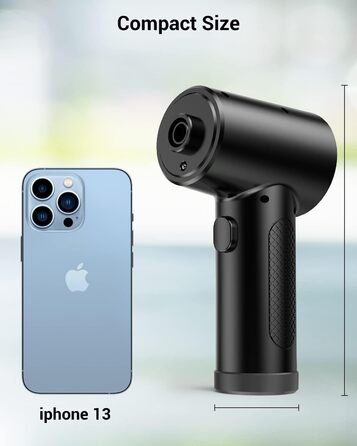 Електричний пилосос для повітря з HD-дисплеєм - Air Duster 200000 RPM з LED-підсвічуванням, міні-фен з акумулятором, спрей стисненого повітря для чищення ПК, повітряний пилосос для клавіатури, дому, вулиці, авто, W06 (чорний)