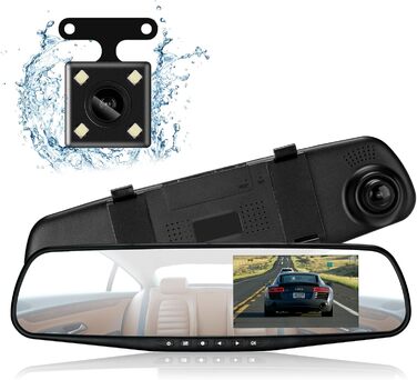 Відеореєстратор Podazz Dashcam Auto - камера для автомобіля з 3-дюймовим IPS екраном FHD 1080P, 170° кутом огляду, нічним баченням, G-сенсором, циклічною записом та детекцією руху, паркувальний режим (блакитний)