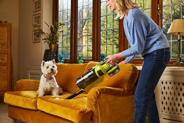 RYOBI 18V акумуляторний пилосос ONE+ Brushless RSV18BL-0 (900 л/хв, 800 мл, без акумулятора та зарядного пристрою), зелений та антрацитовий, 90 AirWatt