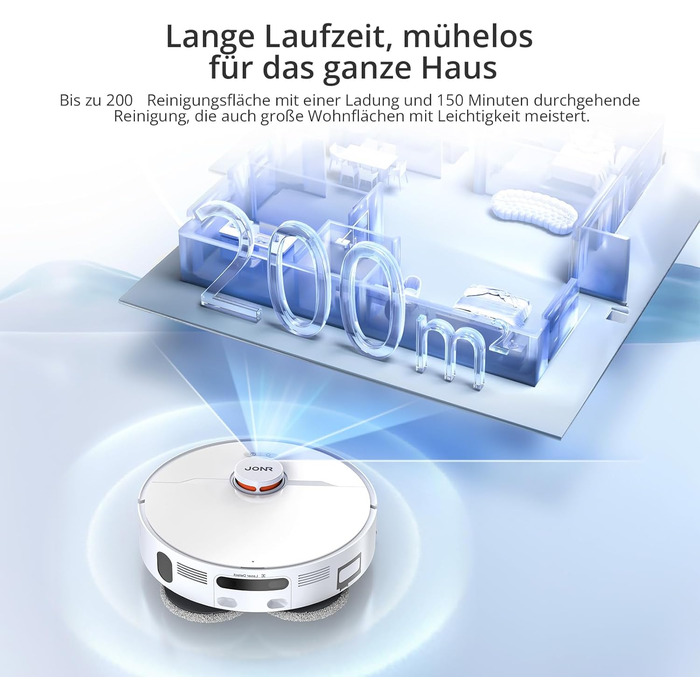 Робот-пилосос JONR T5 Pro Gen 2 з функцією миття, 15000Pa, сушка гарячим повітрям, антизаплутування, LiDAR-навігація, док-станція