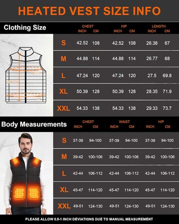 Обогревна жилетка для чоловіків та жінок, жилетка з підігрівом 15 зон та акумулятором 20000 mAh, для катання на лижах та полювання M Deep Black