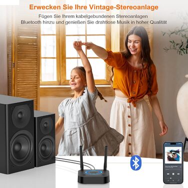 1Mii Bluetooth 5.1 Аудіо Адаптер з Низькою Затримкою aptX, 3D Surround, Підтримка RCA/3.5mm/Coaxial для Підсилювачів та Колонок