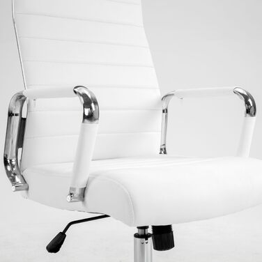 Офісне крісло SVITA Comfort - поворотне, для начальника, штучна шкіра, білий колір