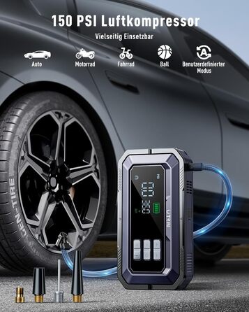 Powerbank для авто UTRAI 7000A з компресором та OBD-сканером: пускозарядний пристрій, LED-ліхтар 2000 люмен, 160W DC вихід (бензин/12L дизель)