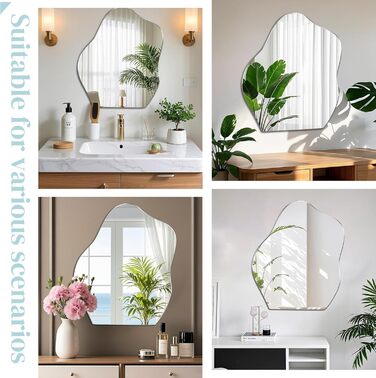 Дзеркало на клейкій основі Spiegel 35x35 - набір дзеркальних плиток для стін, самоклеючі дзеркала, набір для дому, кухні, ванної кімнати, спальні (38x47.8cm)