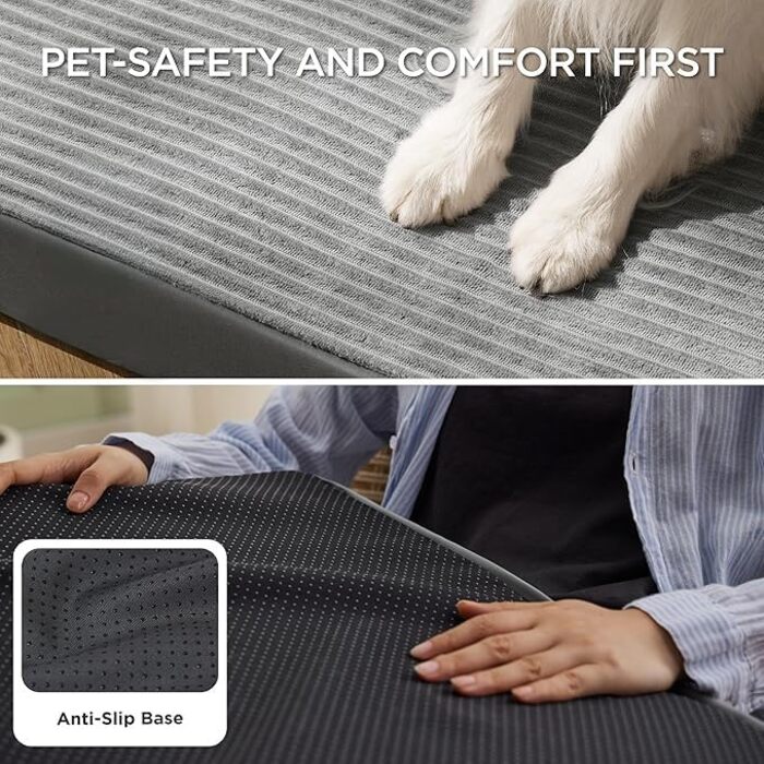 Крісло-лежанка для собак середніх порід BEDSURE - 89x56x7 см. Зручне м'яке ліжко для собак з антиковзною основою та знімним, пральним чохлом. Матрац з ефектом