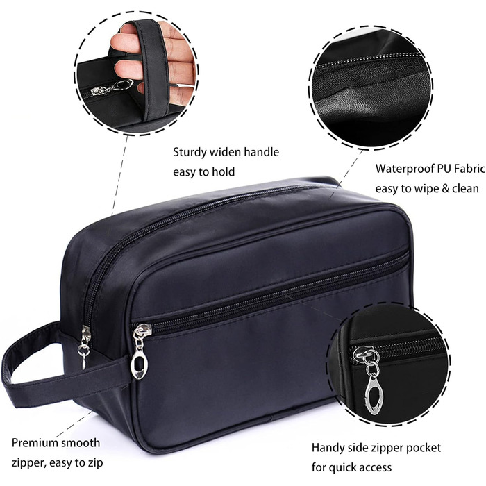 Чоловічий туалетний набір FITDON, водонепроникна сумка для туалетних речей, валіза, чорна