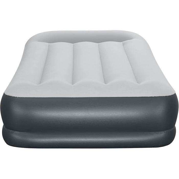 Надувний матрац Novaluxe з вбудованим електронасосом та подушкою, сірий 191x97x38 см