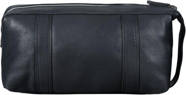 STILORD 'Bruno' Культиватор шкіряний вінтажний для чоловіків/жінок. Велика сумка для туалетних речей з двома відділеннями, ручка для подорожей (Чорний)