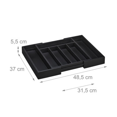 Relaxdays Extendable Bamboo Cutlery Box