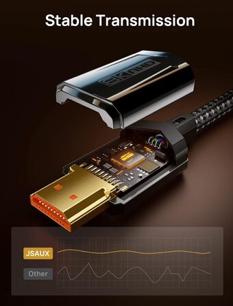 Кабель HDMI 2.1 JSAUX 8K Ultra High Speed (5м, 2 шт.) - 8K@60Hz, 4K@120Hz, eARC, HDR10, HDCP 2.2/2.3, для PS5/PS4/X-Box/UHDTV