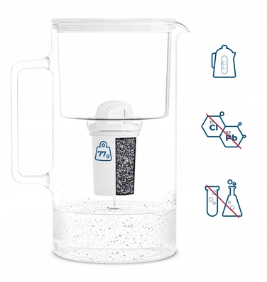 Скляний фільтр-кувшин Wessper D2 BOROSILICATE 3 л, білий + 6 фільтрів