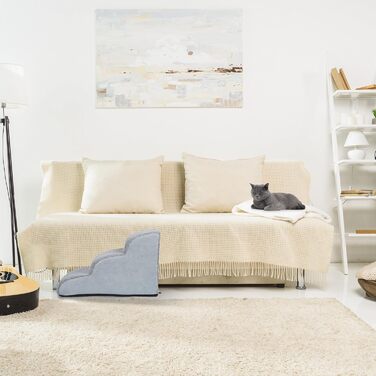 Сходинки для собак та котів Relaxdays, 3 сходинки, сірі, 33 x 41 x 54 см