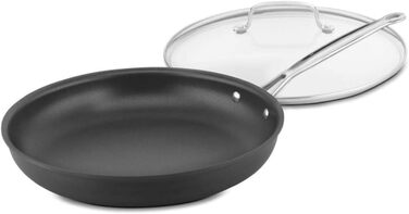 Cuisinart Chef's Classic Crepe Pan, 10 inch, Hard-Anodized, Black, 623-24 (Pan with Lid)