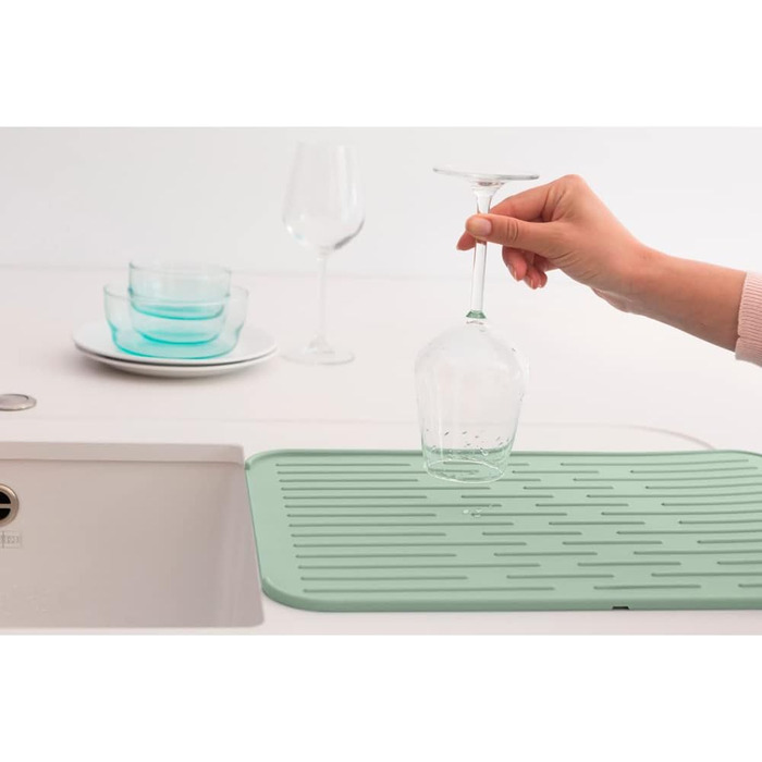 Килимок для посуду Brabantia, силікон, світло-сірий, 32,5 x 44 x см, 1 шт. (Jade Green)