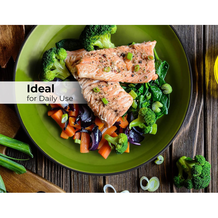 Набір посуду Miamio Le Papillon (24 частини) - 6 персон, тарілки, миски, чашки, супові тарілки, стеатова глина, зелений колір