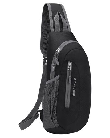 Чоловіча/Жіноча нагрудна сумка, слинг-сумка, сумка через плече, водонепроникна, для подорожей, активного відпочинку, спорту (чорна)