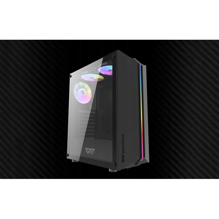 Корпус для комп'ютера Darkflash DK151 ARGB Midi Tower ATX, чорний, з вікном