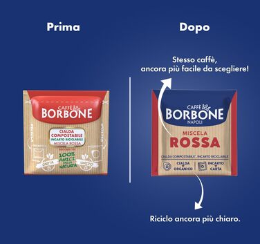 Кавові пади Caffè Borbone Rote Miscela (Червона суміш), ESE 44 мм, біорозкладні, 150 шт