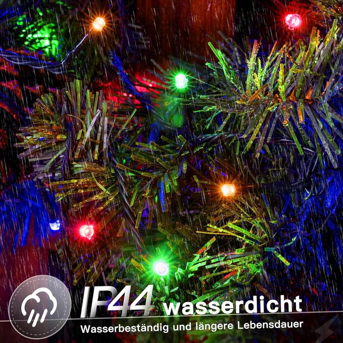 Гірлянда світлодіодна 200 LED, тепле біле світло, з пультом та таймером, 8 режимів, IP44, для прикраси саду, балкону, вечірки, весілля, ялинки (20м)