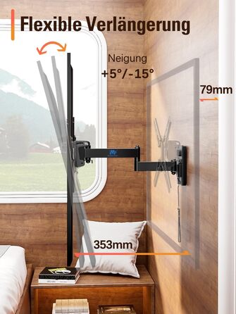 Кріплення для телевізора у RV/Автобусі Mounting Dream MD2212: для телевізорів 13-43 дюймів, до 10 кг, з замком