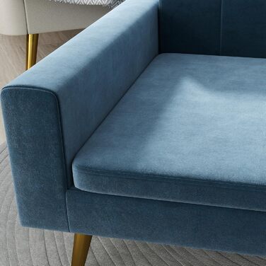 PawHut Софа для собак, лежанка для собак, м'яка з велюру, 94 x 59,5 x 31,5 см, скандинавський дизайн, на ніжках, з подушкою, нержавіюча сталь, блакитна