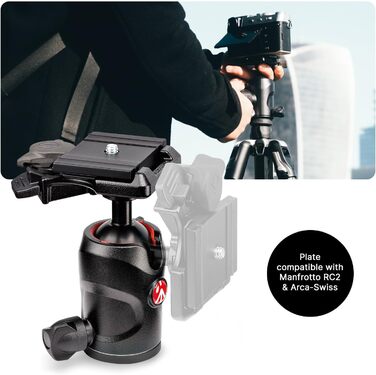 Компактний дорожній штатив Manfrotto Befree Advanced з кулястою головкою та важелем блокування, алюміній, для DSLR та бездзеркальних камер (GT Twist Black)