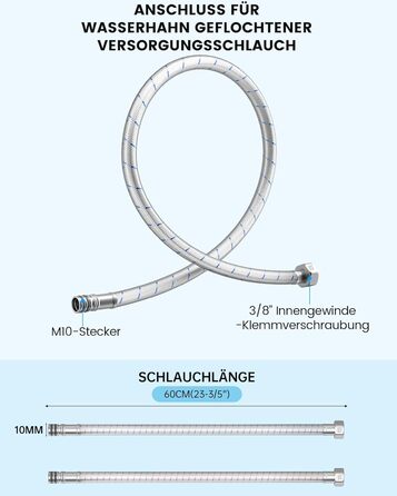 Кухонний змішувач Dayone з висувним виливом, нержавіюча сталь SUS304, високий тиск, для кухні, мікшер, 2 функції, поворотний на 360°, кухонний змішувач (з підключенням до шлангу)