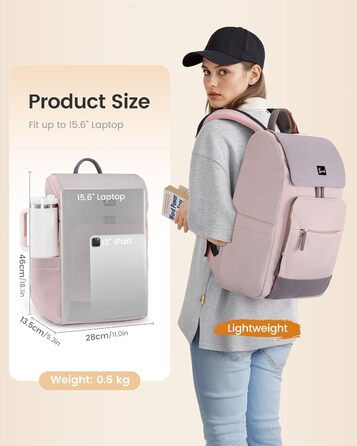 LOVEVOOK Рюкзак для підліток, дівчаток, водонепроникний, з відділенням для ноутбука 15.6