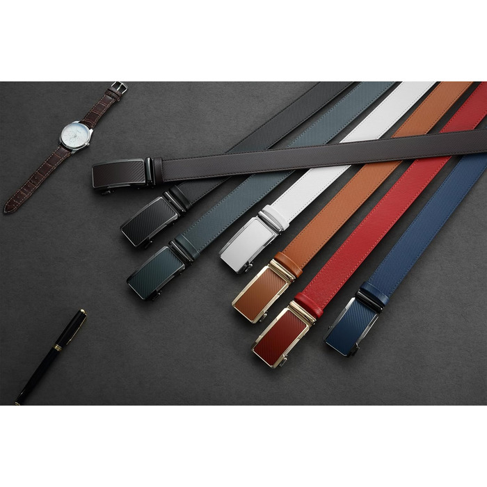 Чоловічий шкіряний ремінь DOOPAI з автоматичною застібкою, 35 мм, без отворів, регульований розмір, для ділового костюма, білий, 115 см (32-36 дюймів)