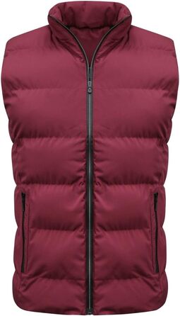 Чоловіча степкова жилетка YOUTHUP для зими, спорту та відпочинку. Тепла безрукавка з коміром, червона, L. Модель LHB-01