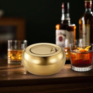 Попільничка з кришкою з нержавіючої сталі Golden S-Gold (S-Gold)