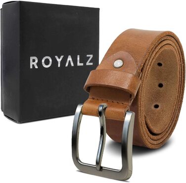 Жіночий шкіряний ремінь ROYALZ Vintage, 38 мм, буйволова шкіра, коричневий, під джинси/костюм, довжина 120 см (розмір 105 см)