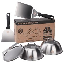 Набір для приготування Smash Burger: прес для гамбургерів, лопатка для гриля, дзвоник для гамбургерів з нержавіючої сталі 304 (2 лопатки + 2 дзвоники з віконцем + 1 прес)