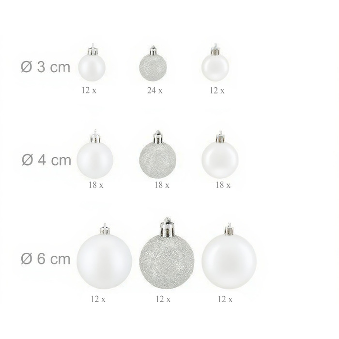 Relaxdays Set of 138 Christmas Baubles