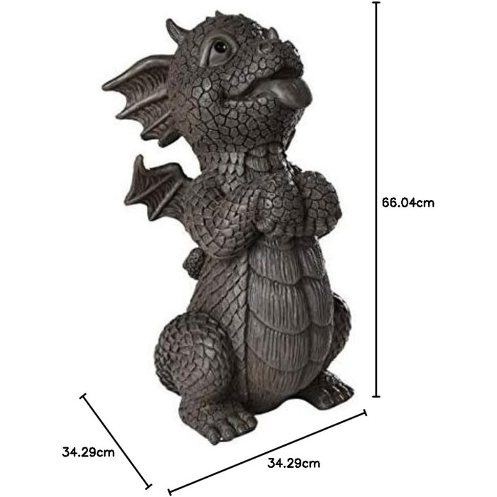 Pacific Giftware Garden Statue Begging Dragon Making a Face 26 cm - Garden Dragon Fantasy Decor Statue Planter