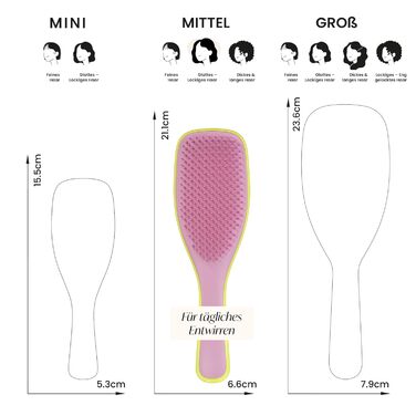 Тізер Тангл Ultimate Detangler – Щітка для волосся для мокрого та сухого волосся. Розплутує всі типи волосся, зменшує пошкодження та видаляє ковтуни. Чорний (Hyper Yellow & Rosebud)