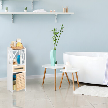 Relaxdays Small Side Table Cabinet with 5 Shelves
