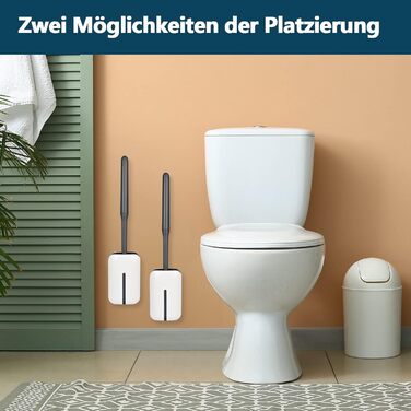 Силіконова щітка для унітазу з контейнером, чорна. Щітка для ванної кімнати та гостьового WC.