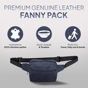 Сумка на пояс TheAntiq з натуральної шкіри, зелена, 20,3 x 12,7 x 7,6 см (8 x 5 x 3 дюйми). Сумка на пояс з декількома кишенями та регульованим ремінцем для подорожей та щоденного використання. Також підходить як крос-боді.